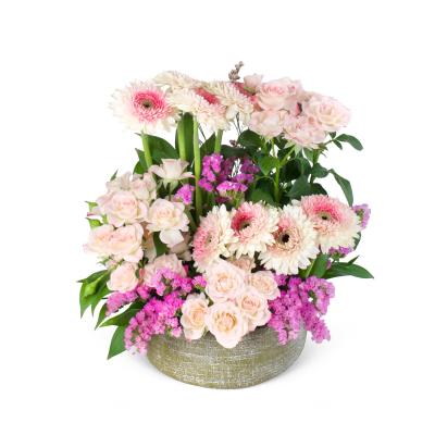 Gerbera ve Çardak Gül Aranjmanı Salmon